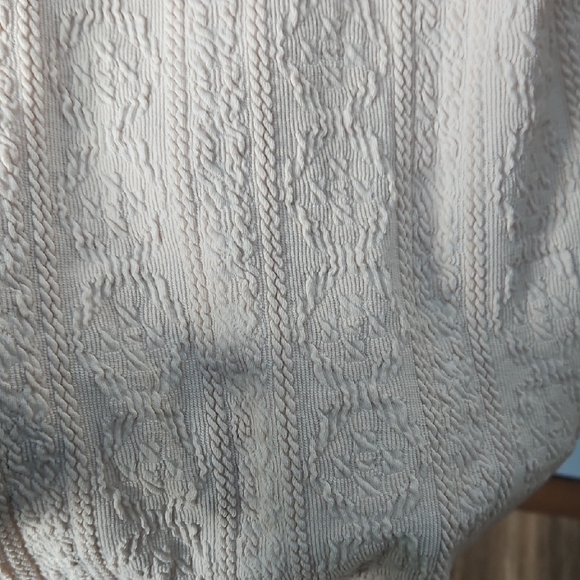 Listicle Cream Ribbed Tie Front Long Sleeve Dress - Picture 6 of 12